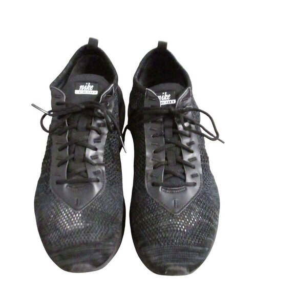 Nike Air Max Flyknit Racer Mens 10.5 Running Sneakers Triple Black Fd2764 001 - Picture 3 of 11
